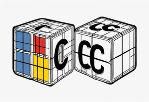 Rubiks cube where the letter "C" is visible on the front tattoo idea