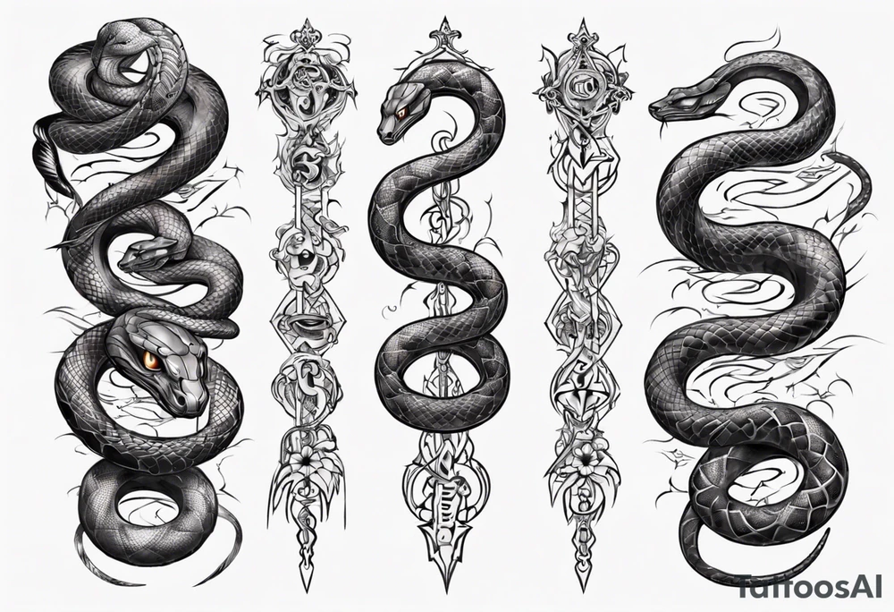 Gothic snake tattoo idea