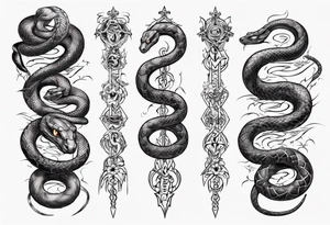 Gothic snake tattoo idea
