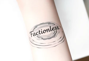 A water ripple effect with the word "Factionless" subtly appearing, representing those who reject societal divisions tattoo idea