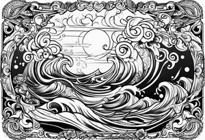 flowing water and fire tattoo tattoo idea