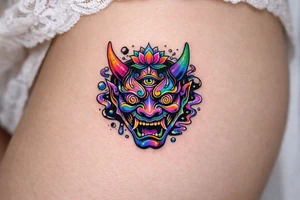 large hannya mask tattoo idea