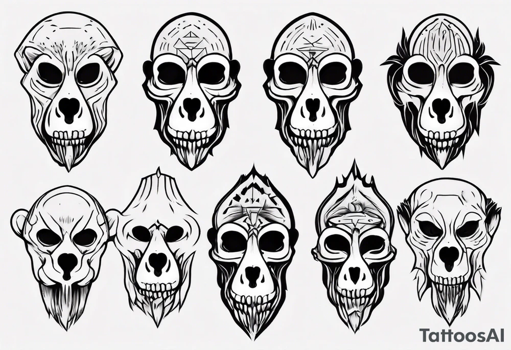 baboon skull tattoo idea