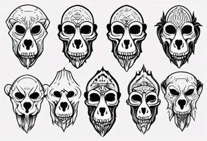 baboon skull tattoo idea