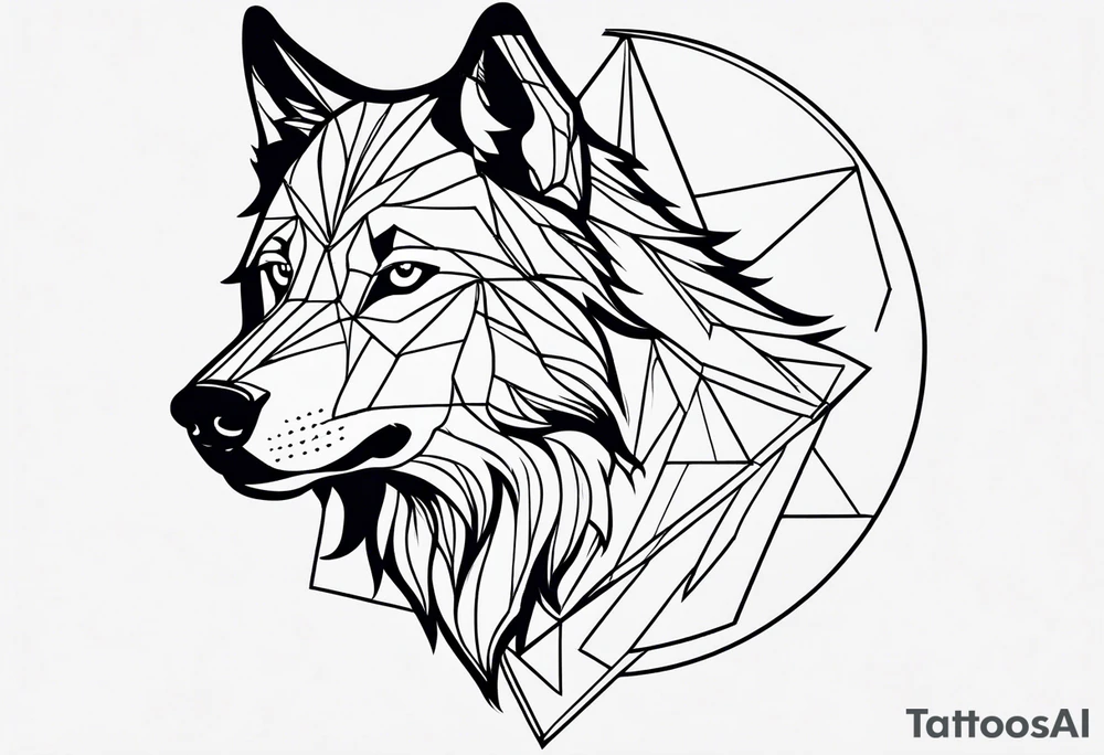 outline of a wolf tattoo idea