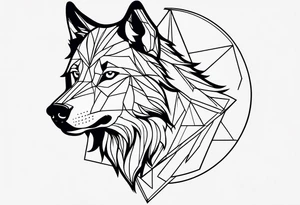 outline of a wolf tattoo idea