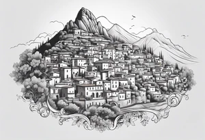 Outline of the region of  Calabria map tattoo idea
