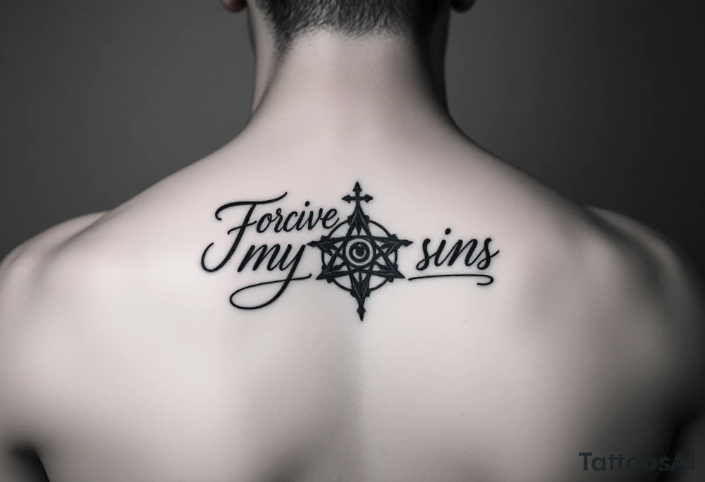 Forgive my sins in handwriting with the forgiveness sigil tattoo idea