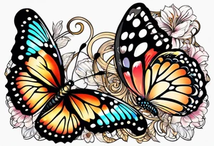 Butterflies with snake tattoo idea