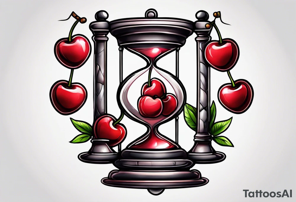 Cherry hourglass tattoo idea