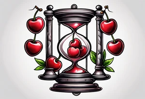Cherry hourglass tattoo idea