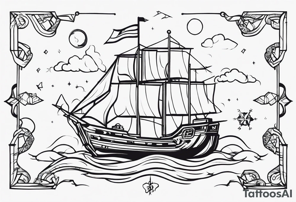 treasure hunt way tattoo idea