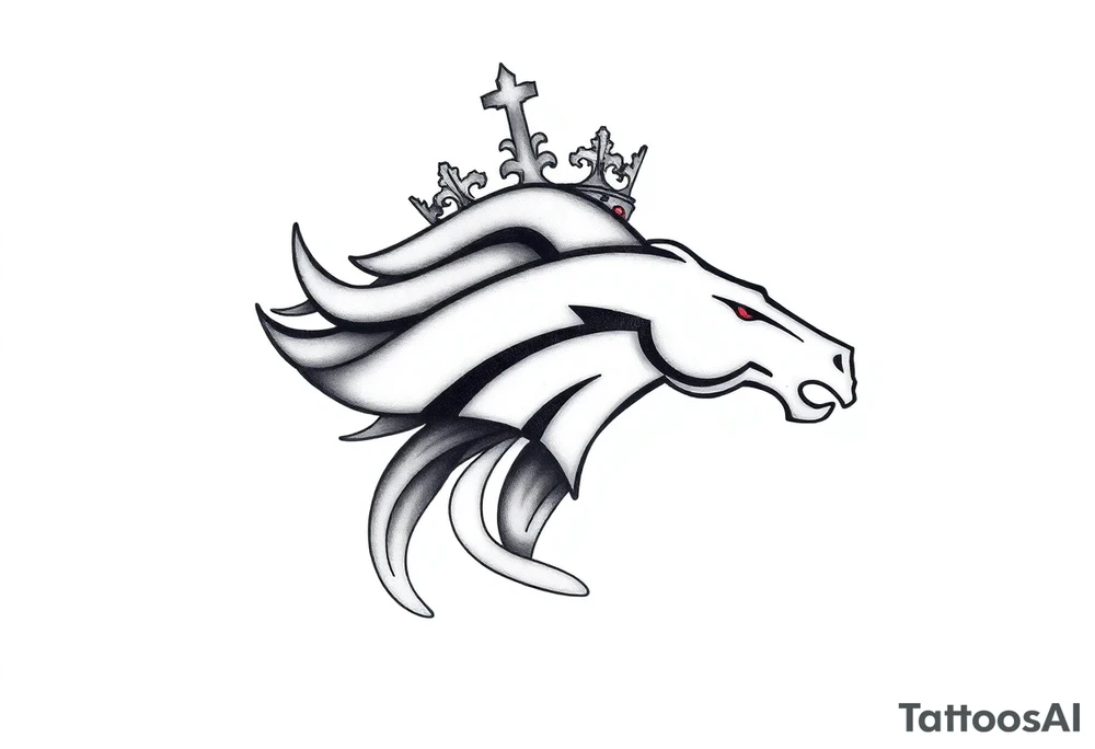 Rest in peace Denver broncos king crown tattoo idea