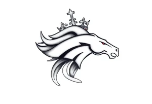 Rest in peace Denver broncos king crown tattoo idea