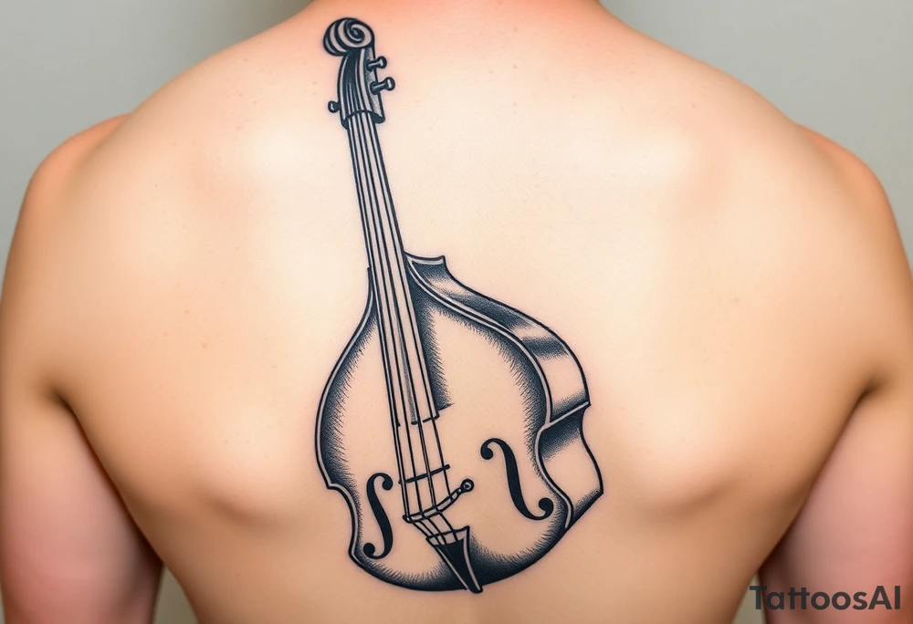 Upright double bass Full height on wrist tattoo idea