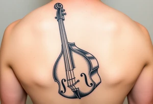 Upright double bass Full height on wrist tattoo idea