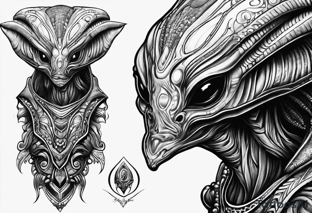 Alien space tattoo idea