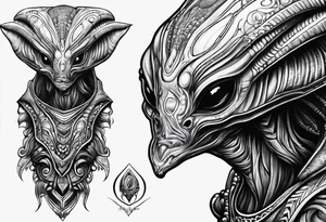 Alien space tattoo idea
