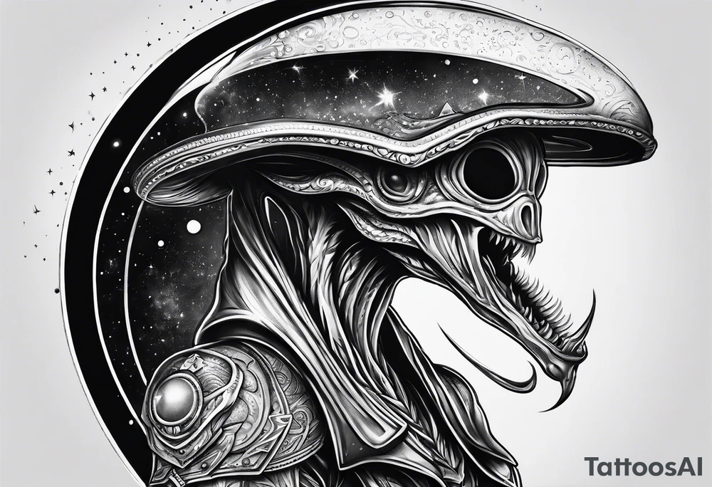 Alien space tattoo idea