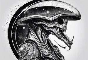 Alien space tattoo idea