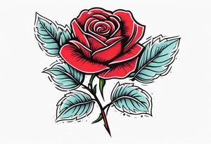 traditional rose red tattoo idea