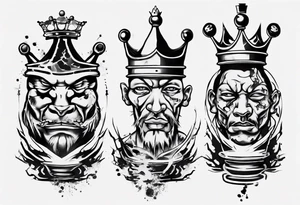king chess with wounds tattoo idea