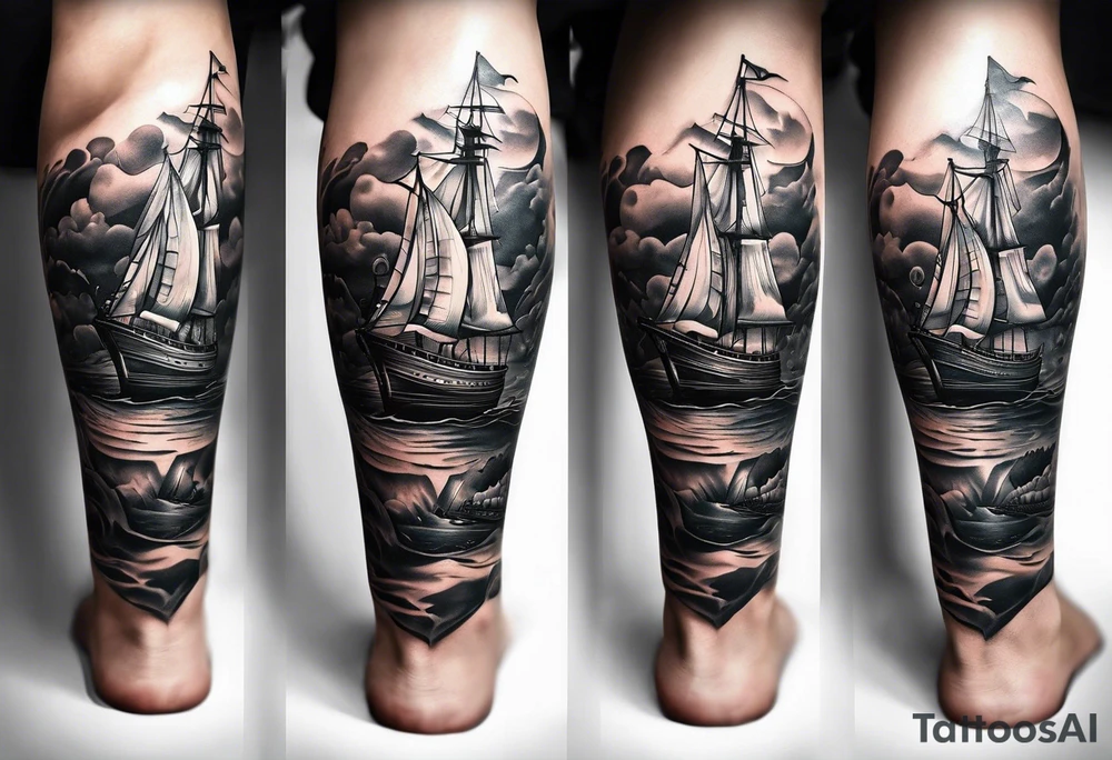 This tattoois a lower leg sleeve.
I want a nautical themed tattoo tattoo idea