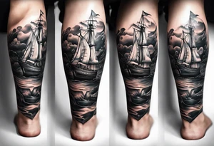 This tattoois a lower leg sleeve.

I want a nautical themed tattoo tattoo idea
