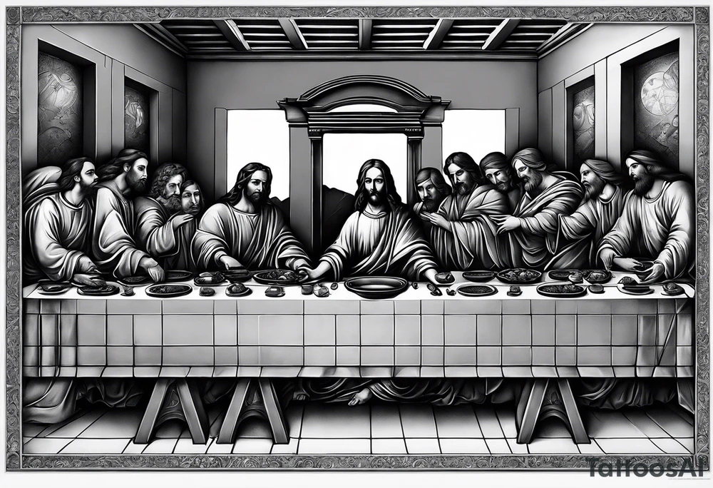 The last supper by davinci made out of astronauts tattoo idea
