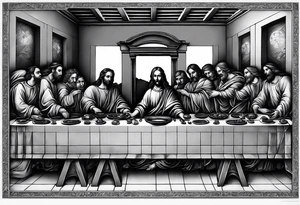 The last supper by davinci made out of astronauts tattoo idea