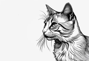 Simple line drawing of a cat. tattoo idea