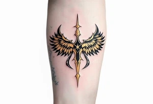 A golden Rodimych symbol marks family heritage and protection through the male line. tattoo idea