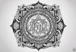 Hebrew phrase הרפו ודעו. Arm length for a female. Divine geometry tattoo idea