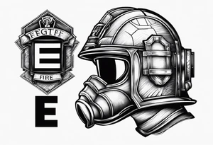 2 letters E, helmet fire fighter, right rescues tattoo idea