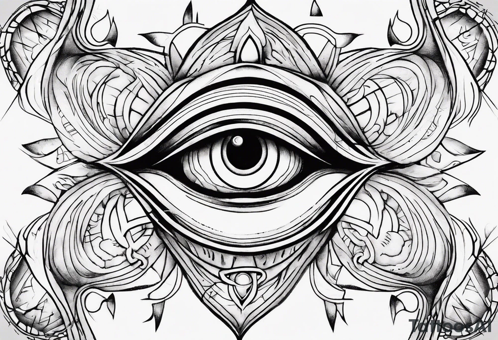 Third eye abstract fine line sketch style. tattoo idea