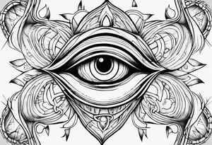 Third eye abstract fine line sketch style. tattoo idea