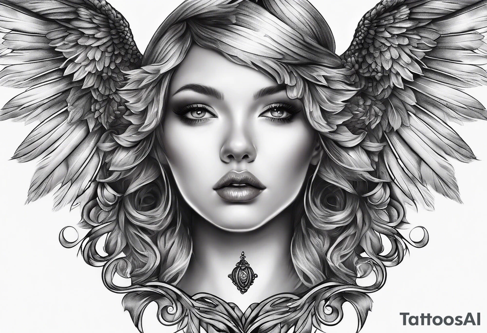 An angelic tattoo featuring an acorn with wings tattoo idea