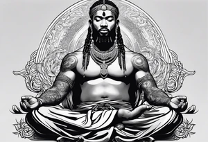 A meditating rap star tattoo idea