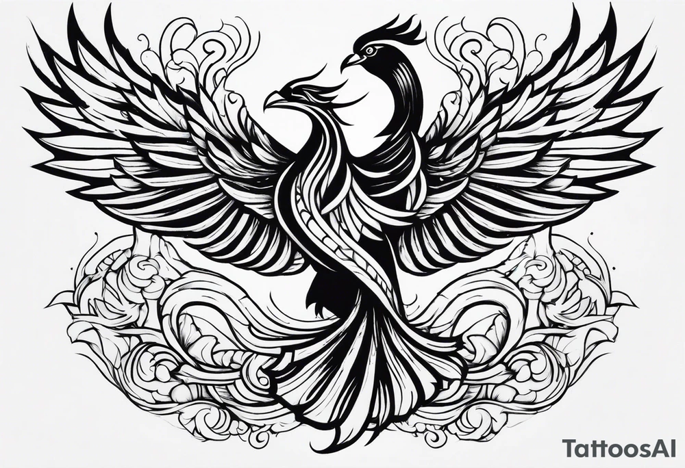 Phoenix for men arm with lot of details tattoo idea