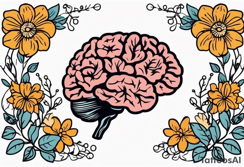 human brain
old school vintage simple traditional design surrounded by vintage flowers


bold color simple tattoo idea