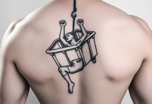 Hooker hanging out of a dumpster dead tattoo idea