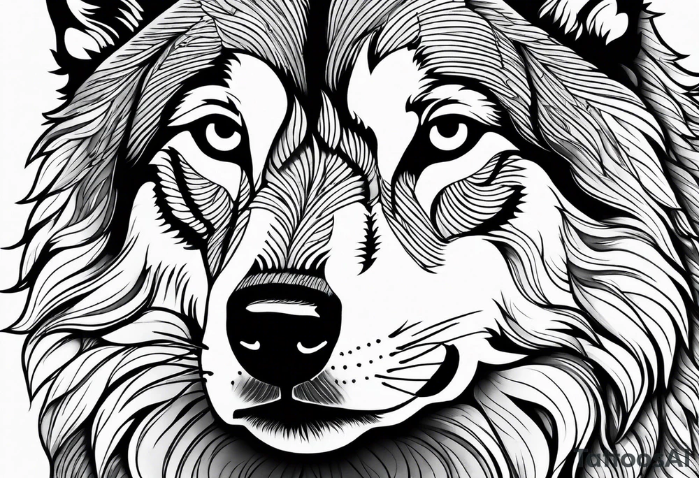 Wolf looking at you tattoo idea