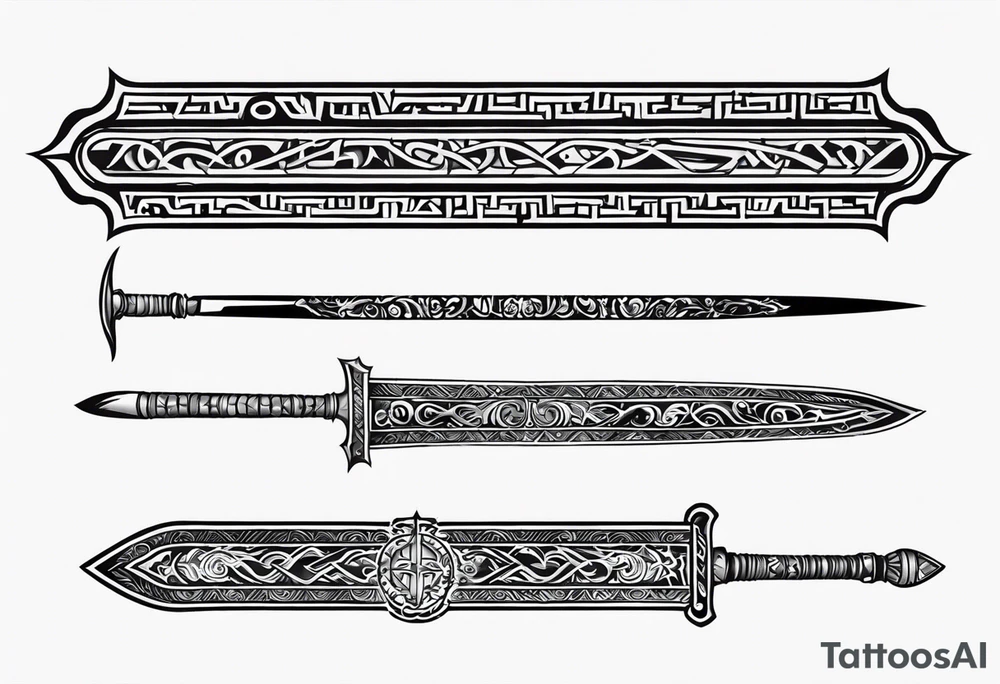 Valhalla sword tattoo idea