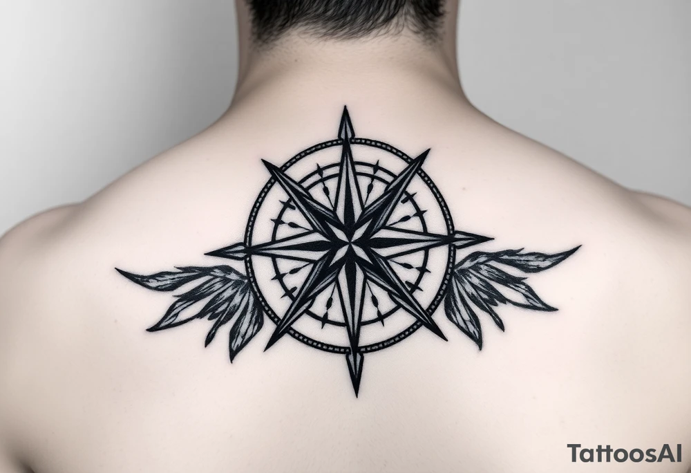 Compass rose tattoo idea