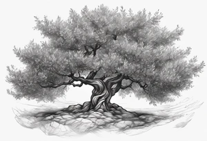 Olive tree leaves floating in the wind tattoo idea