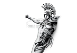 Spartan fighting in the Colosseum tattoo idea