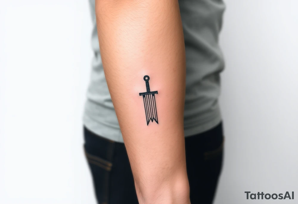 Skinny 2 swords tattoo idea