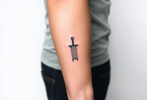 Skinny 2 swords tattoo idea