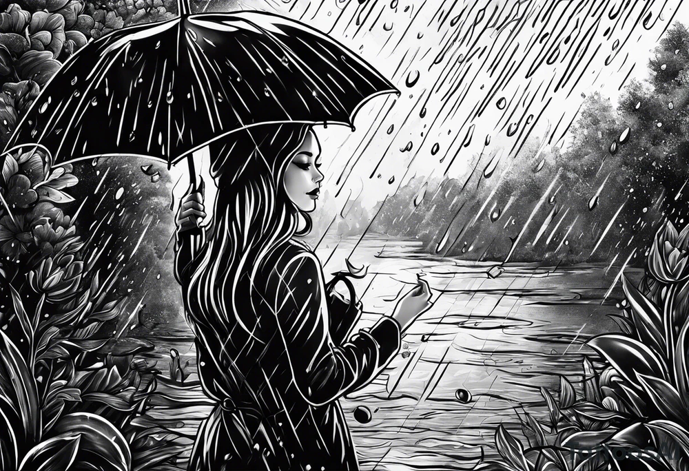 The love for rain tattoo idea