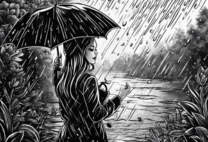 The love for rain tattoo idea